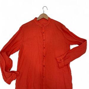 Women's Coral Italian Linen Shirt